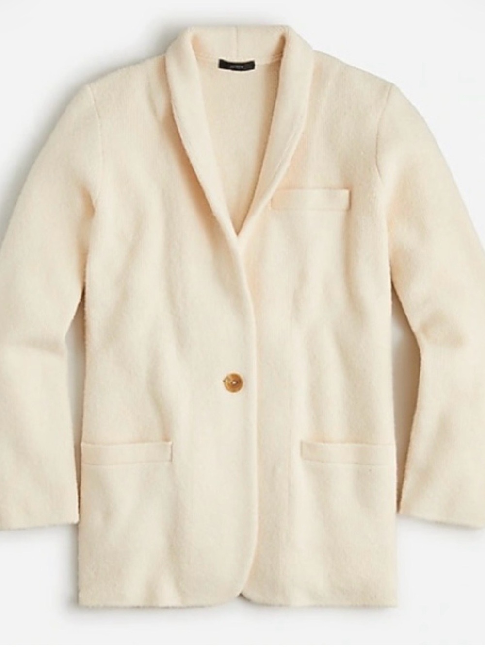 J.Crew Cocoon Cream Shawl Collar Single-Button Sweater Blazer Size XXS BA551